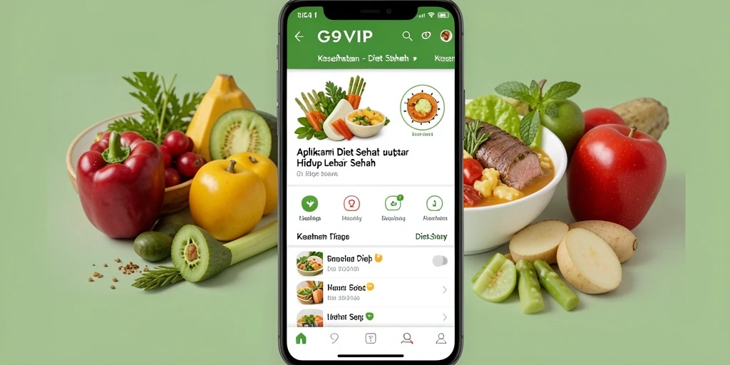 Tampilan antarmuka G9VIP yang user-friendly untuk Diet Sehat.
