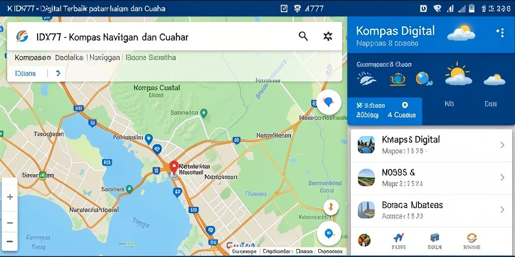 Antarmuka IDX777 yang intuitif dan informatif untuk navigasi.