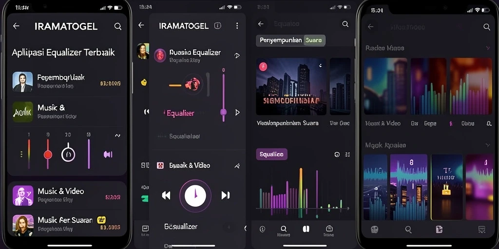 Tampilan antarmuka IRAMATOGEL yang sederhana dan fungsi Equalizer.