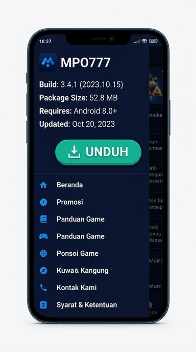 Tampilan halaman APK mpo777